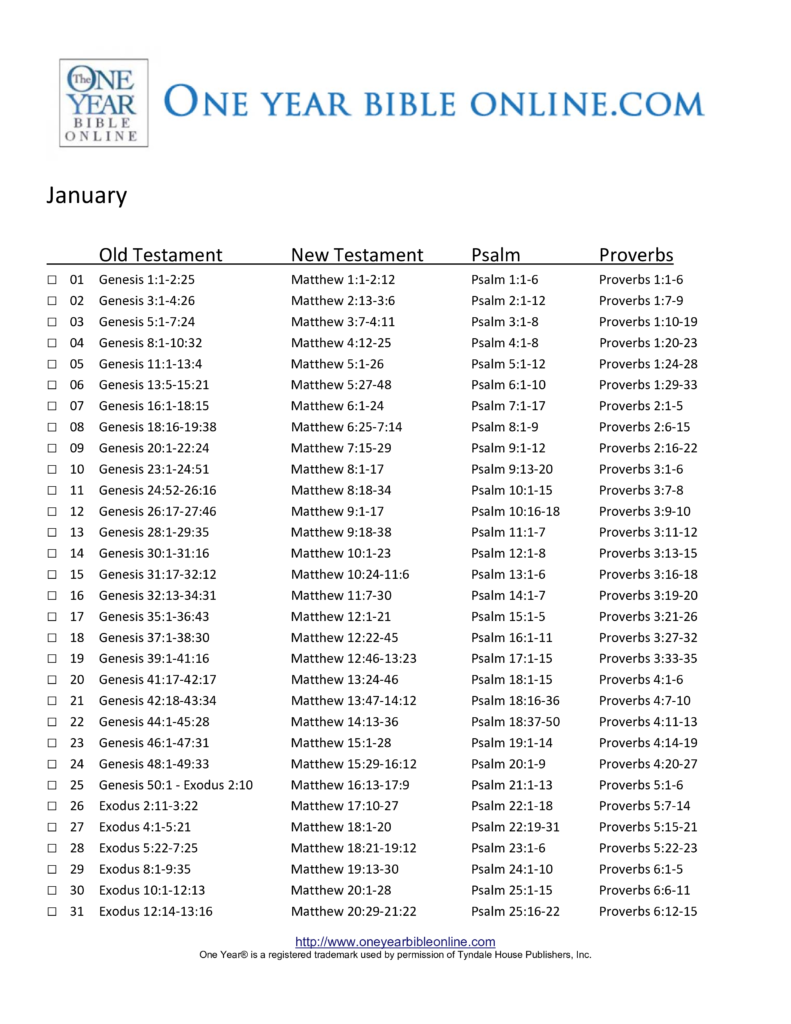 One Year Bible Mineral Neighborhood Christian Center